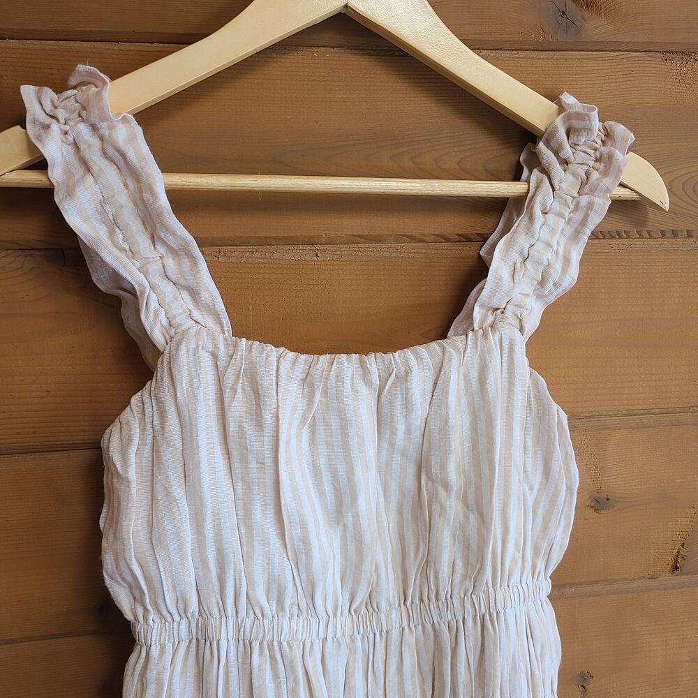 House of Harlow Romper Dress Estrella Ivory Stripe Small Tank Top Boho Mini Prep - Picture 3 of 6